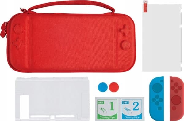 MARIGames Set 6in1 Accessories For Nintendo Switch Console/Red Case