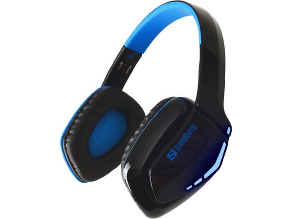 Sandberg Blue Storm Trådlöst Headset Over-Ear, Svart / Blå