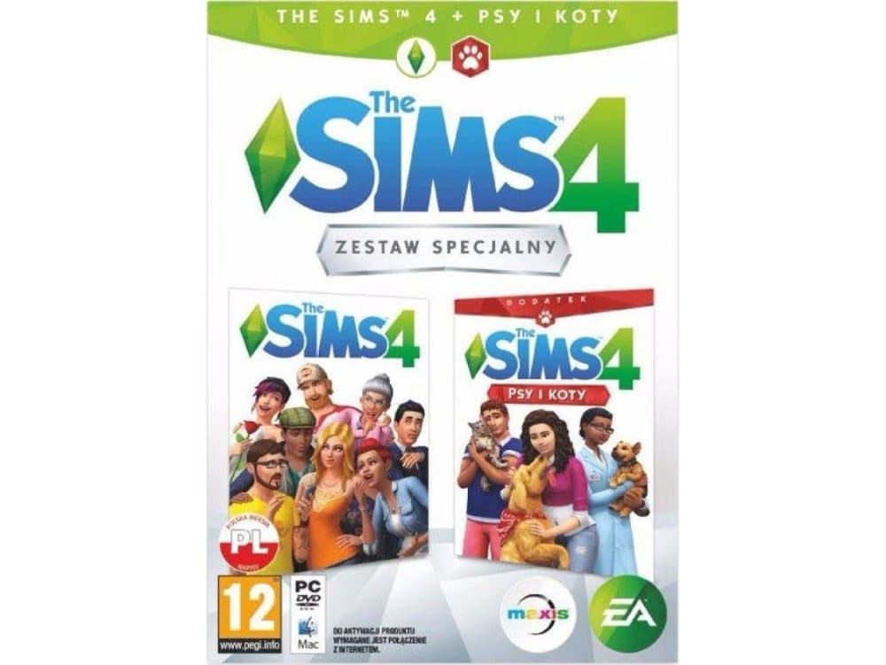 The PS4 game The Sims 4 + Dogs and Cats add-on