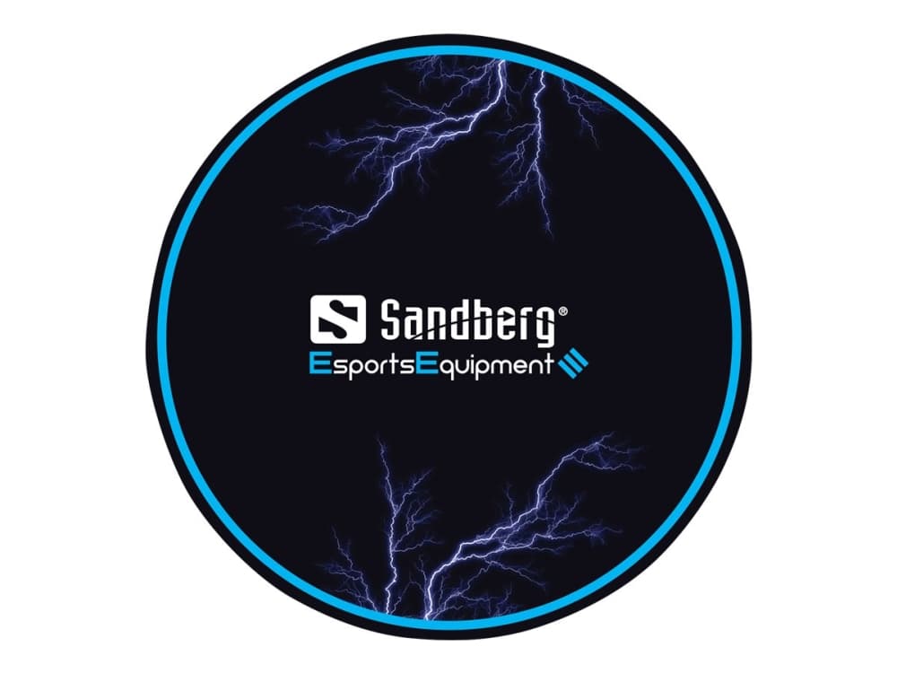Sandberg Gaming Chair Floor Mat, Svart, Blå, Tyg, Gummi, 1000 mm, 1000 mm, 3 mm, 150 mm