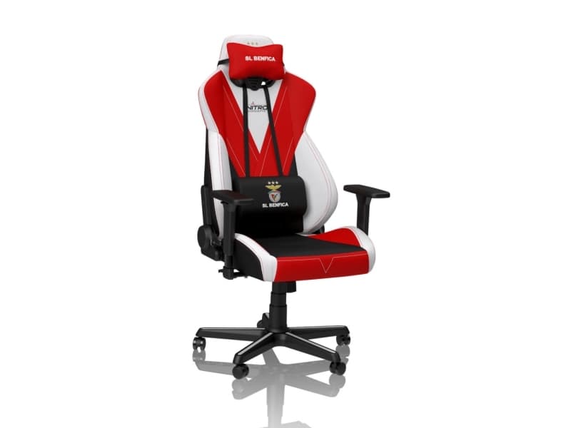 Nitro Concepts S300, Stoppad sits, Stoppat ryggstöd, Svart, Röd, Vit, Svart, Röd, Vit, Tyg, Skum, Tyg, Skum