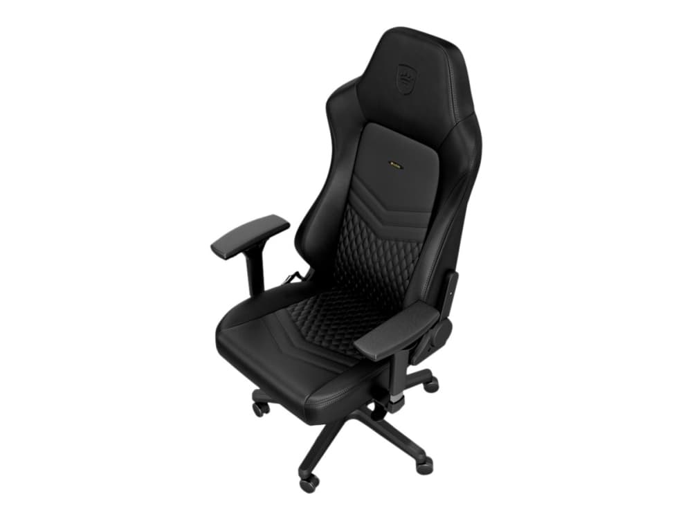 noblechairs Hero Real Leather, Air filled seat, Padded backrest, Black, Black, Steel, Black