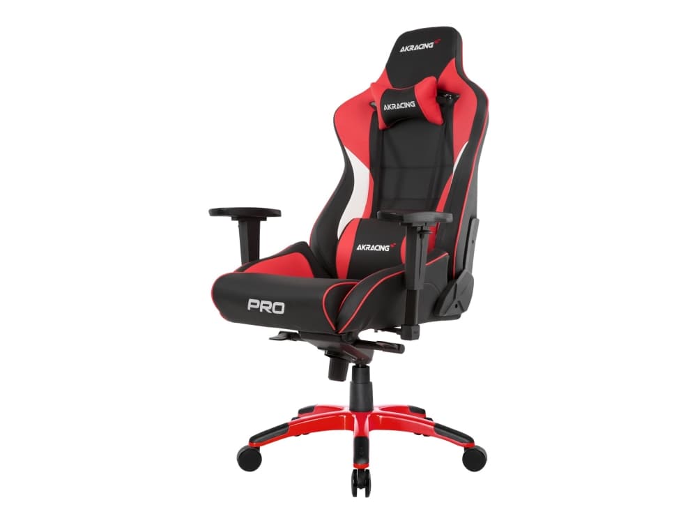 AKRacing Master Pro, Stoppad sits, Stoppat ryggstöd, Svart, Röd, Svart, Röd, Skum, Skum