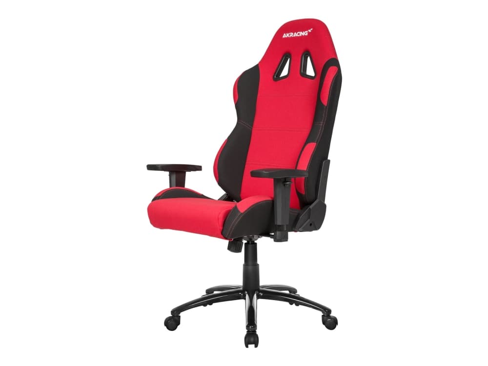 AKRACING EX-Wide - Stol - armstöd - T-formad - svängtapp - metall, polyester, högdensitetsskum - röd/svart