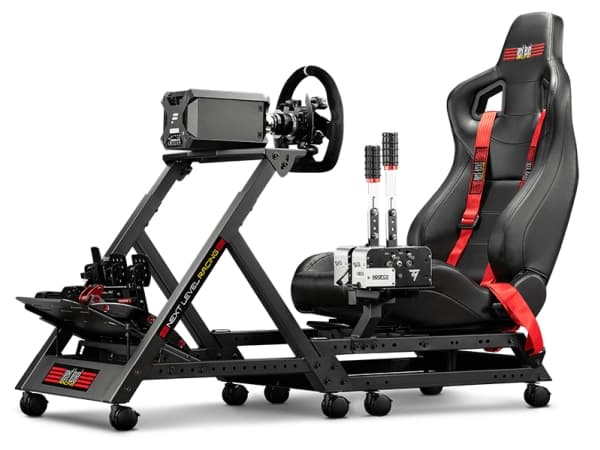 Next Level Racing GTTRACK, Racingstol, 150 kg, 120 cm, 210 cm, Svart, Röd, Gummi