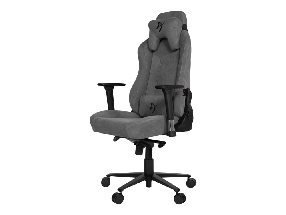 Arozzi Vernazza Soft Fabric - Stol - ergonomisk - armlener - T-formet - tipping - roterende - metall, aluminium, stoff - svart, aske