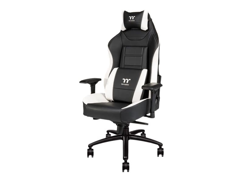 Thermaltake X-Comfort, Stoppad sits, Stoppat ryggstöd, Svart, Vit, Svart, Vit, Skum, PVC, Skum, Polyvinylklorid (PVC)
