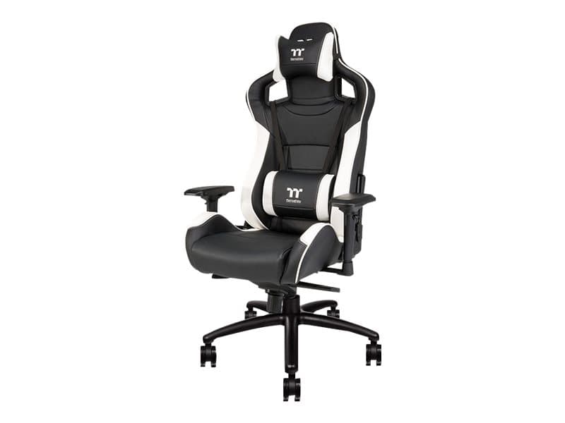 Thermaltake X-Fit, Stoppad sits, Stoppat ryggstöd, Svart, Vit, Svart, Vit, Skum, PVC, Skum, Polyvinylklorid (PVC)