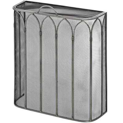 Hill Interiors Gothic Antique Pewter Mesh Fireplace Screen