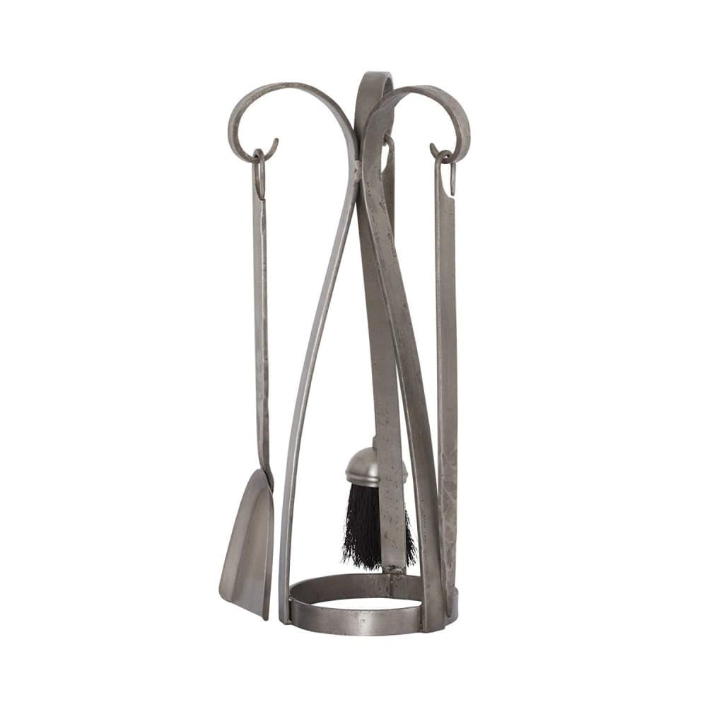 Antique Pewter Contemporary Fire Companion Set