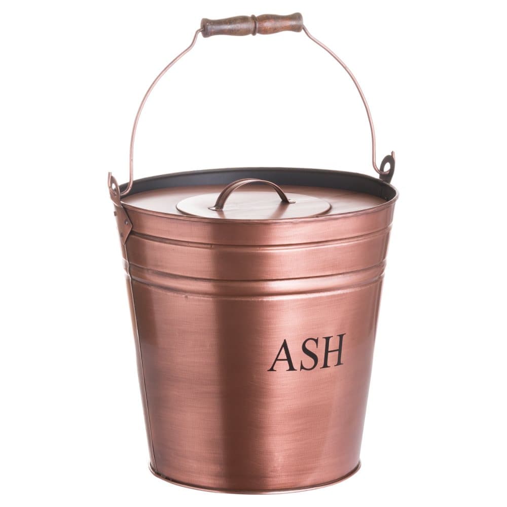 Hill Interiors Ash Bucket in Copper Finish