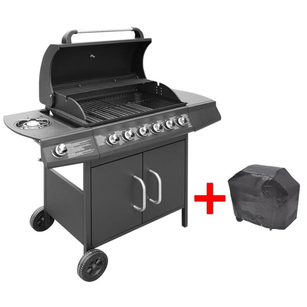 Gasolgrill 6+1 kokzoner svart | Fri Frakt