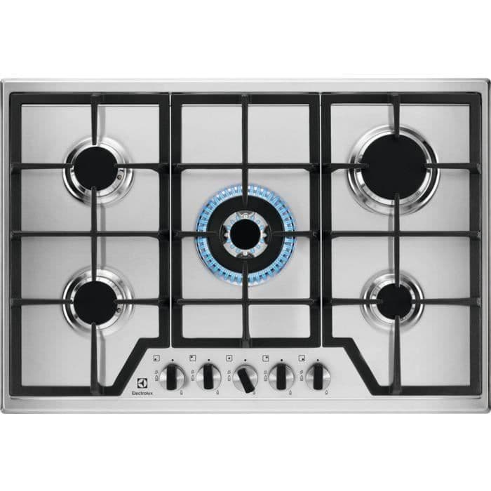 ELECTROLUX KGS7536X - Gasspis - 5 brännare - max 11,8 kW - L 75 x D52cm - Rostfritt stål - gjutjärnsgaller