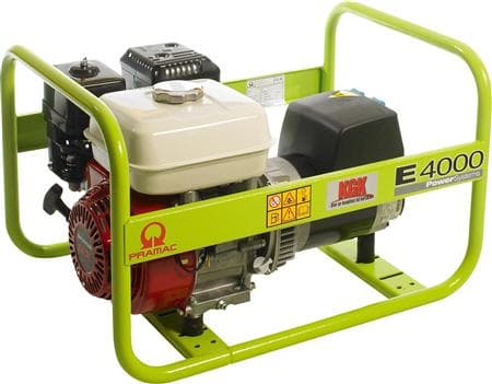 Pramac generator 5.3hk dk - E4000 max 3.4kva benzin med dk stik 2 x 230v