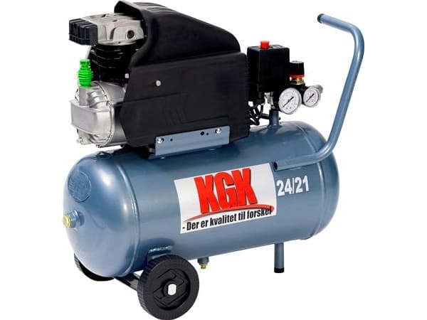 Kompressor 10 bar, 2,0 hk, 24 liter tank, oliesmurt 165L/min.