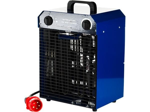 Varmeblæser 9 kW 400V med 1,6 meter H05RN-F 5G1.5mm² og stikprop: CEE 16A