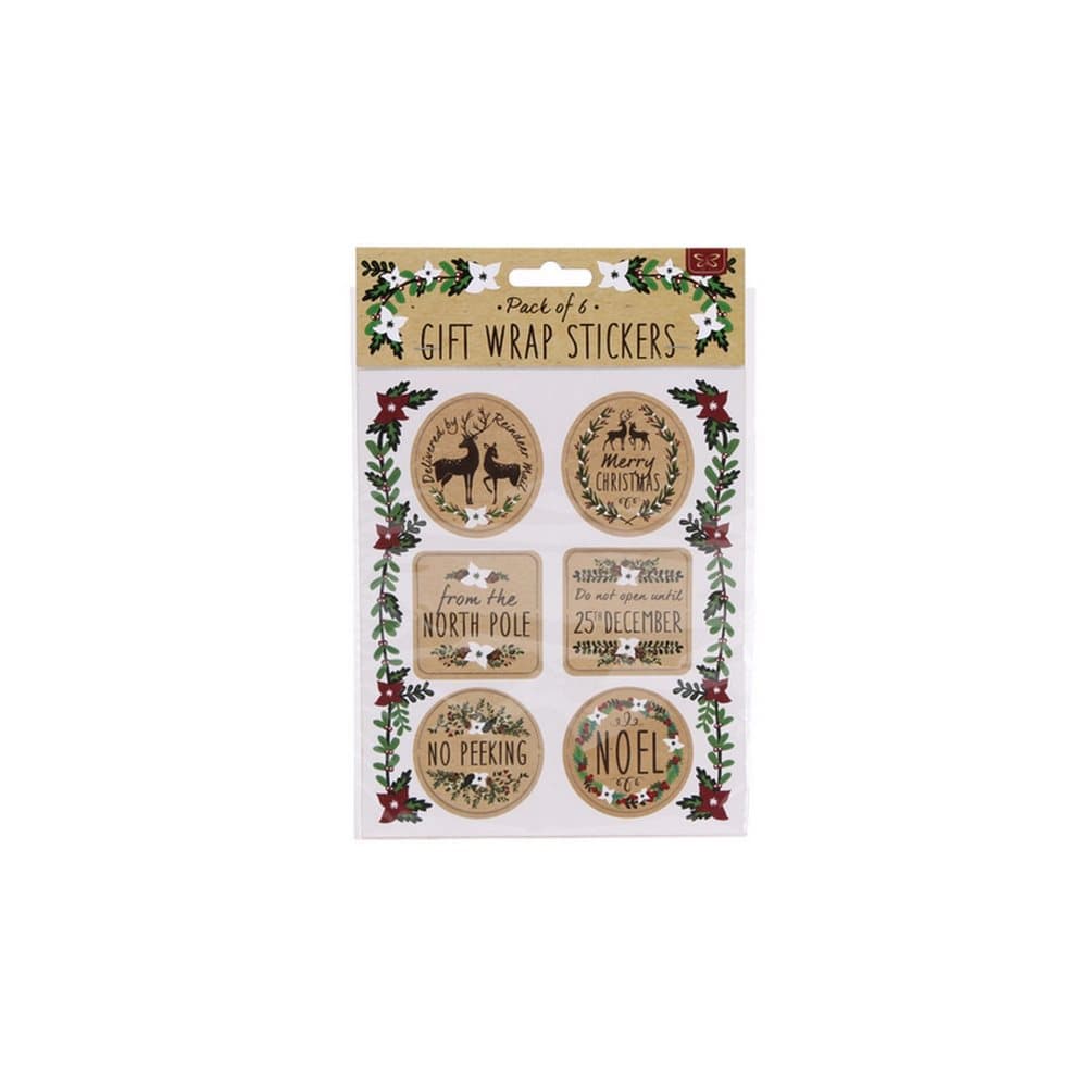 CGB Giftware Christmas 6 Festive Greeting Gift Stickers