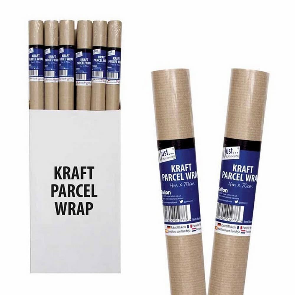 Tallon Plain Parcel Craft Wrapping Paper Rolls (Pack of 36)