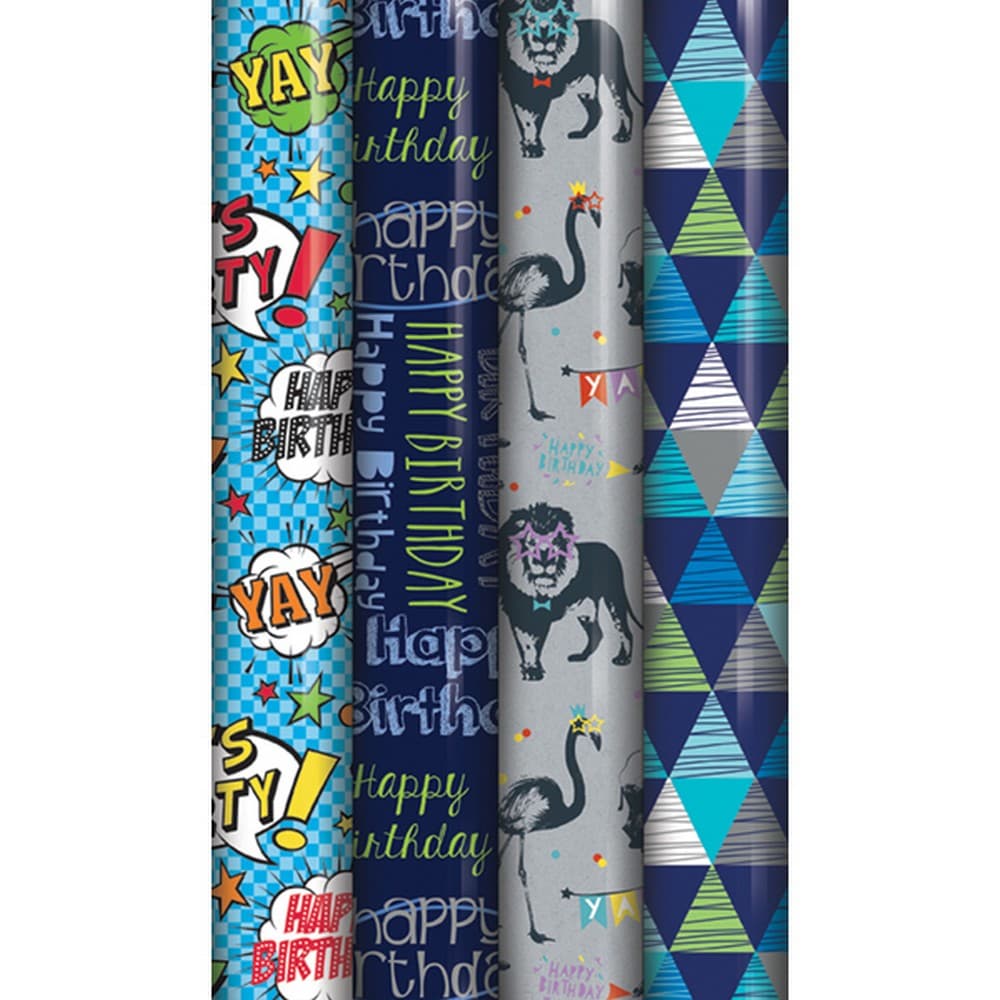 Eurowrap Assorted Birthday Gift Wrap Roll (Pack Of 39)