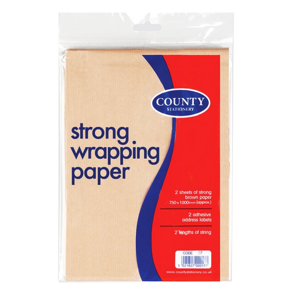 County Stationery Brown Parcel Wrapping Paper (36 Packs Of 2 Sheets)