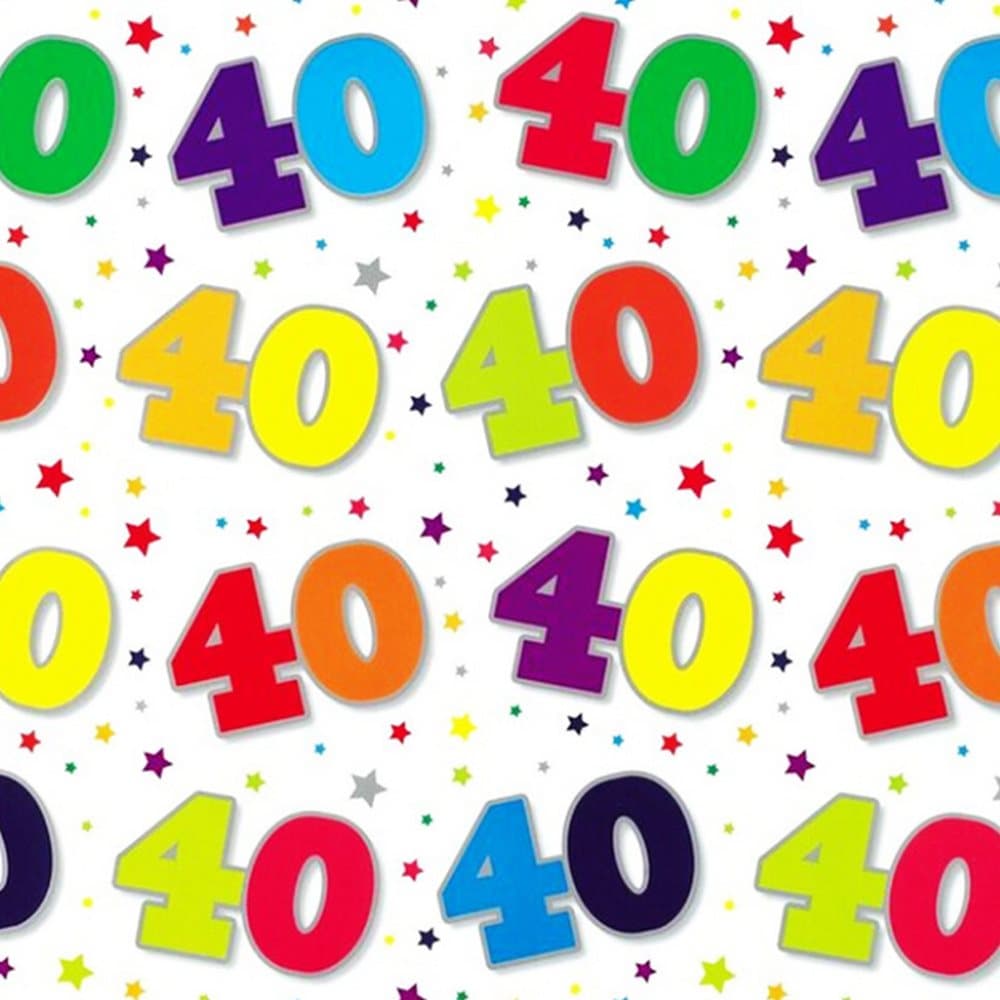 Simon Elvin 24 Sheets 40th Birthday Gift Wraps