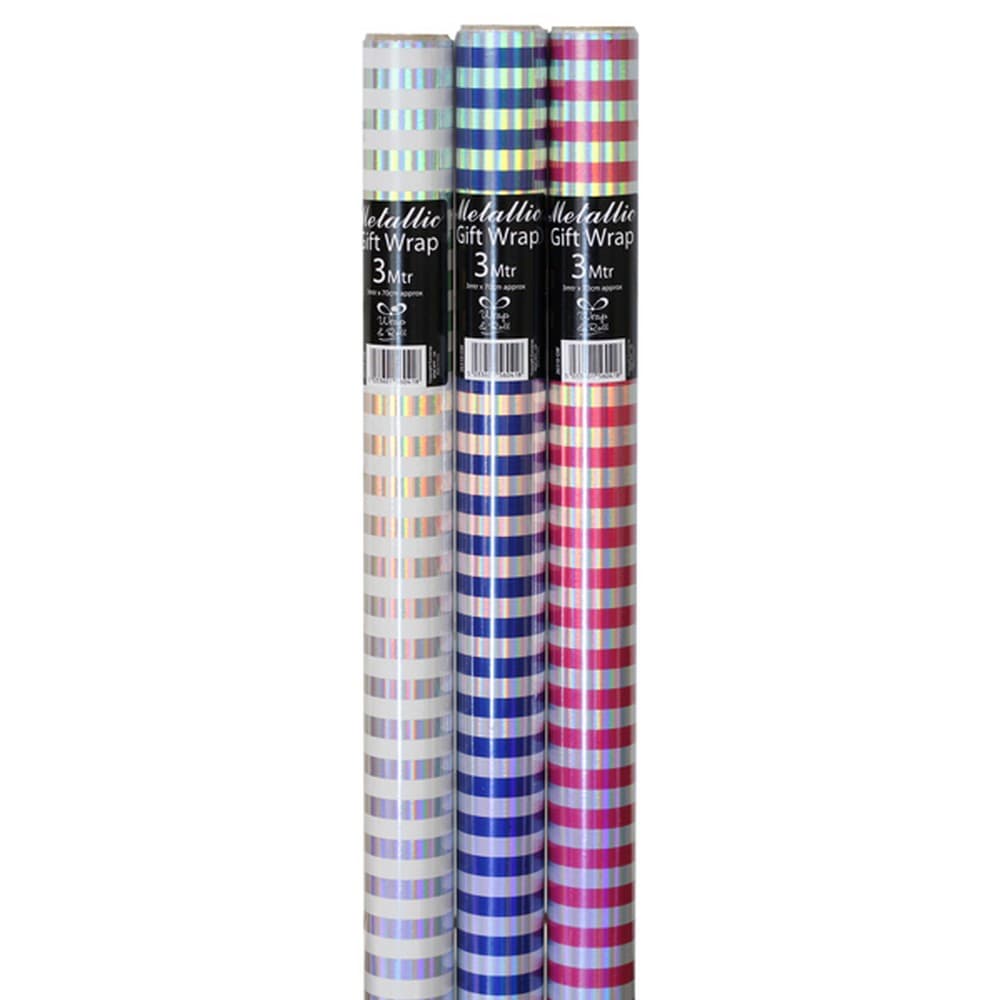 EuroWrap Rainbow Stripe Gift Wraps Rolls (Pack of 36)