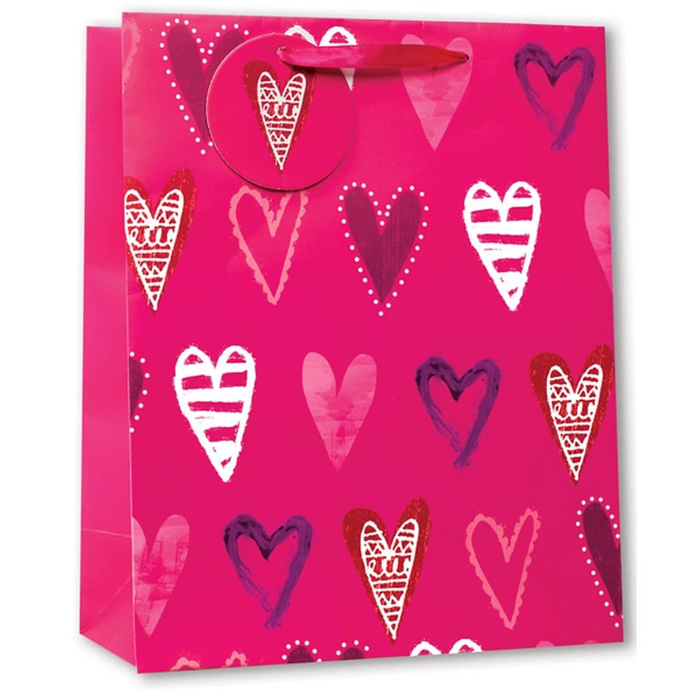Simon Elvin Allover Hearts Design Gift Bags (Pack of 6)