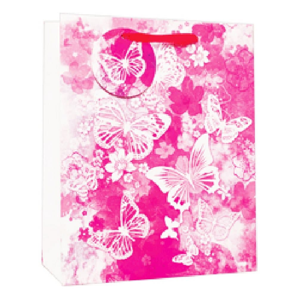 Simon Elvin Foil Watercolour Butterflies Design Gift Bags (Pack of 6)