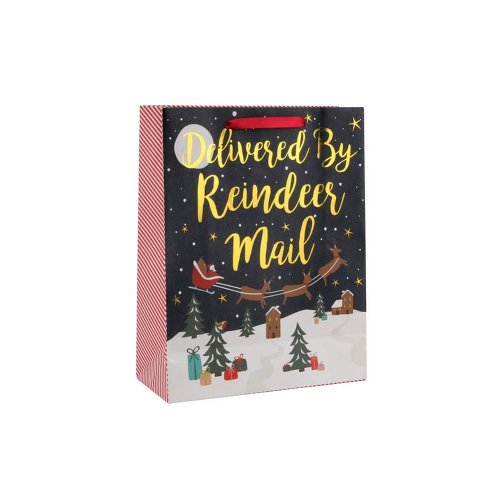 CGB Giftware Christmas Large Colourful Reindeer Mail Gift Bag