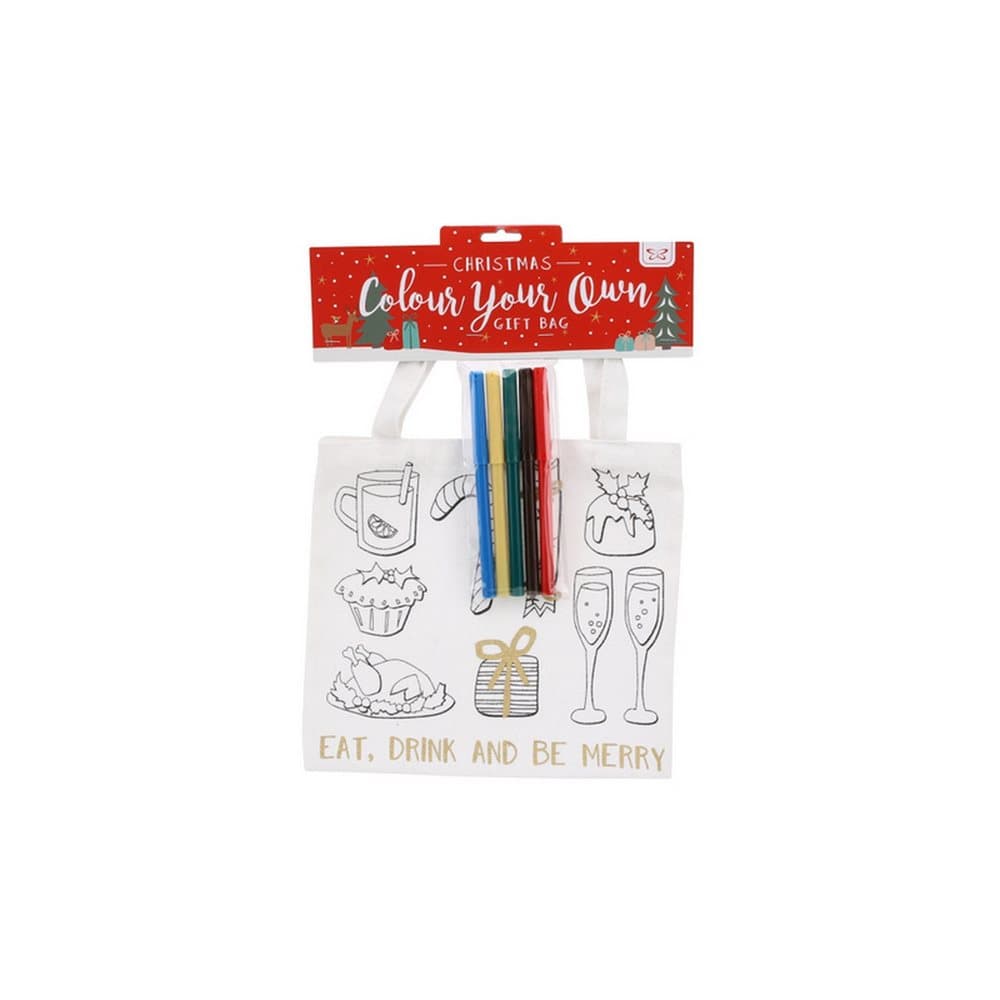 CGB Giftware Christmas Colour In Eat Drink and Be Merry Gift Bag