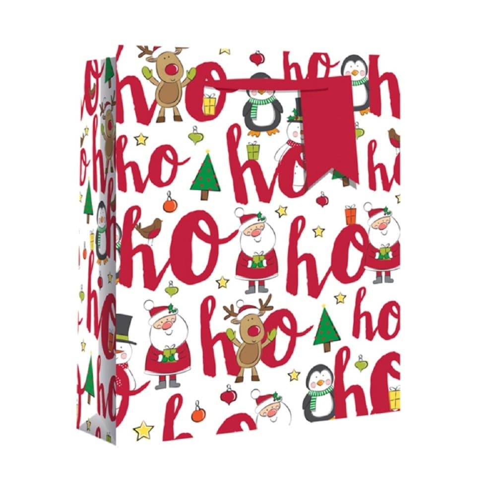Eurowrap Christmas Wide Gusset Gift Bags Ho ho ho Design (Pack of 12)