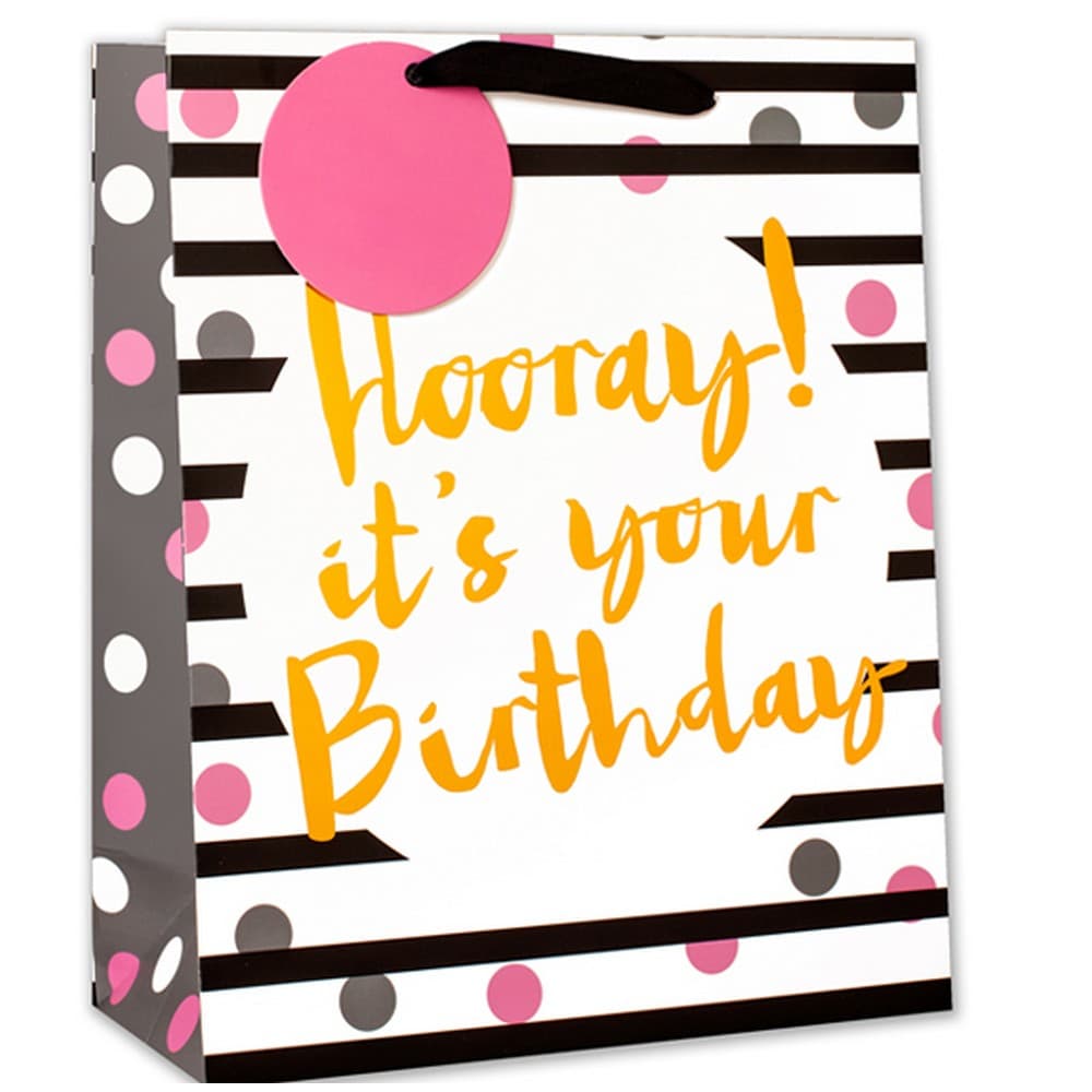 Simon Elvin Hooray Its Your Birthday Foil Medium Gifts Bags