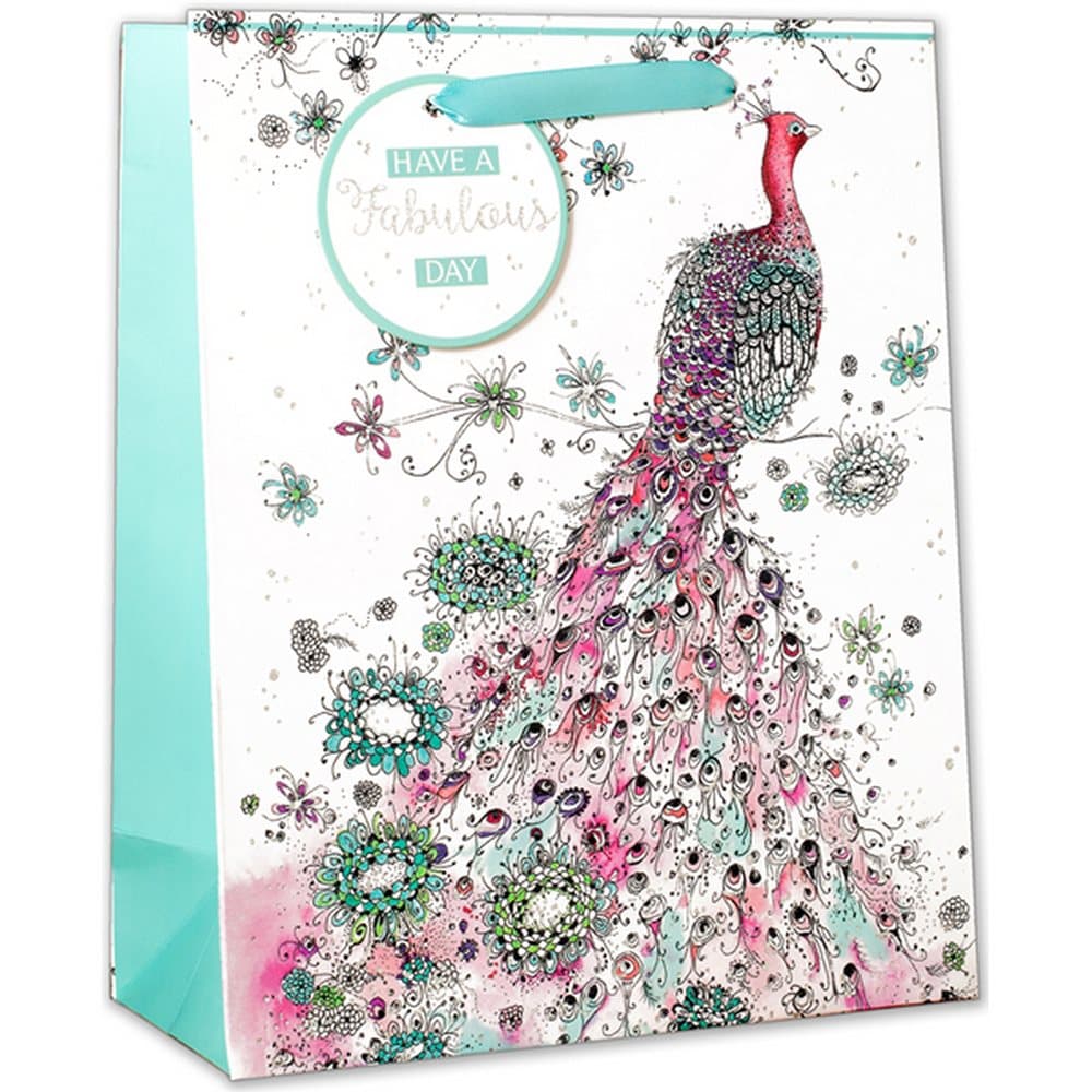 Simon Elvin Foil Large Contemporary Peacock Gift Bag