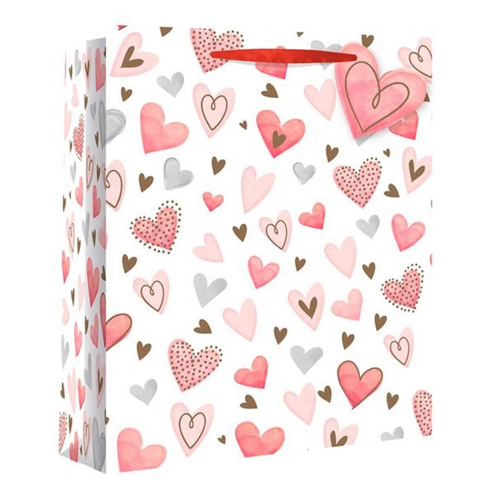 Eurowrap Scattered Hearts Gift Bags (Pack of 12)