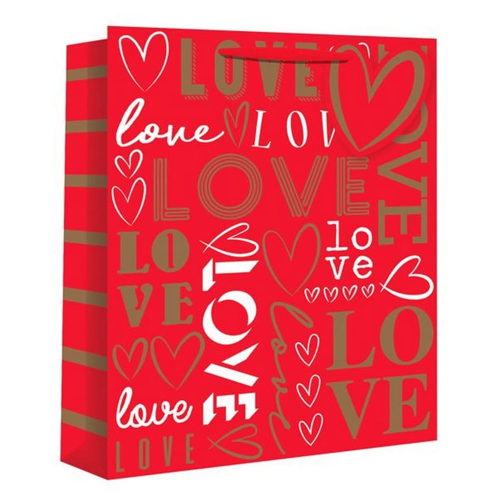 Eurowrap Love Text Gift Bags (Pack of 12)