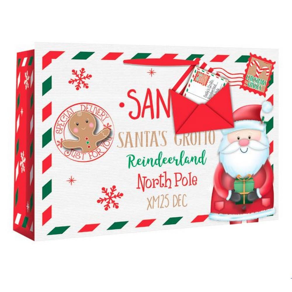 Eurowrap Santa Envelope Christmas Gift Bags (Pack of 12)