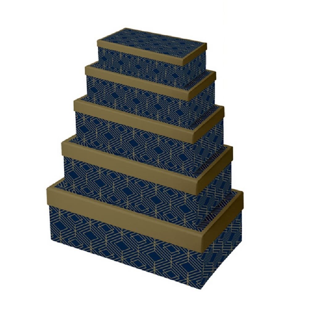 Kenleys Geo Pattern Oblong Boxes (Pack of 5)