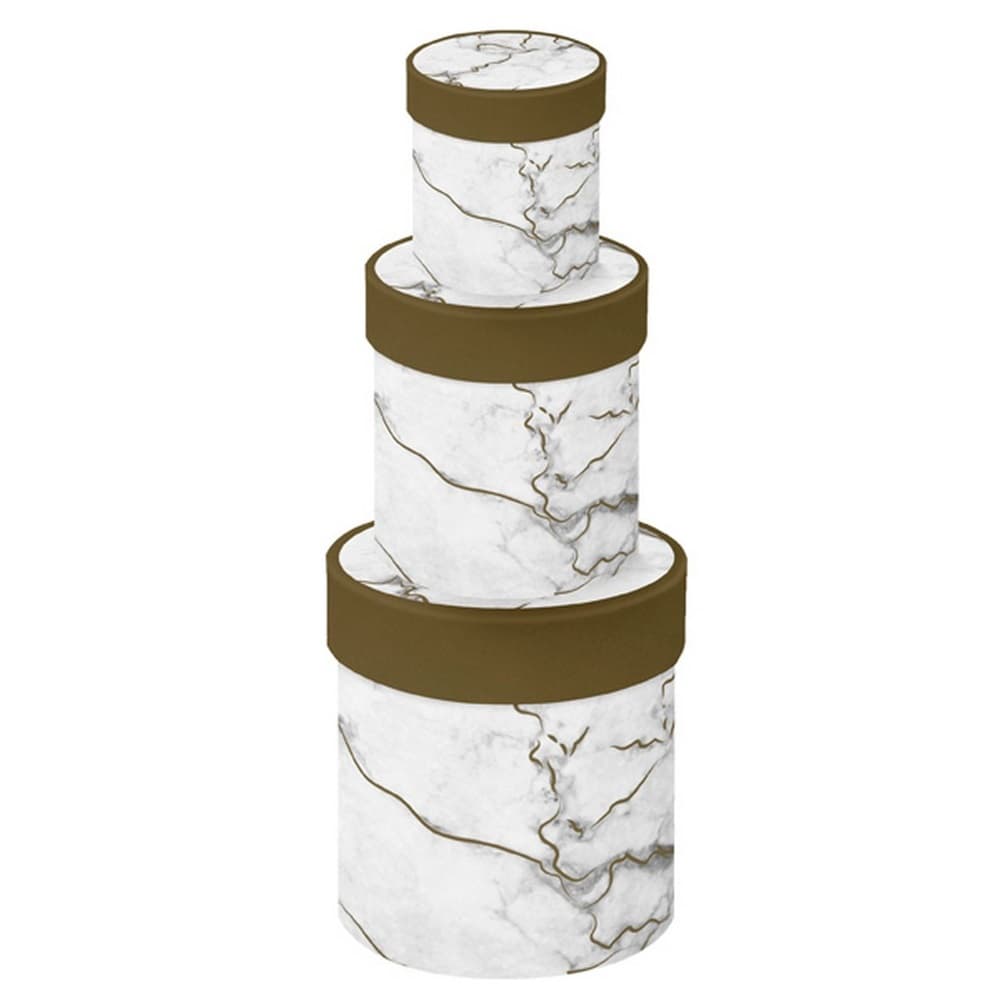 Kenleys Rich Marble Round Boxes (Pack of 3)