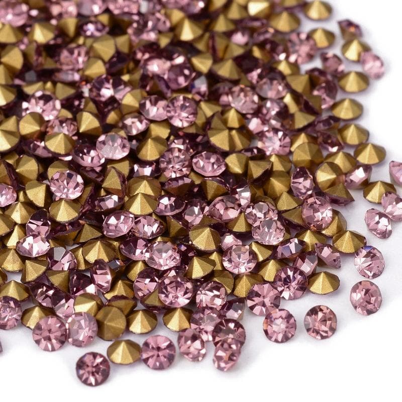 mini diamanter 2 mm i glas 400 rosa