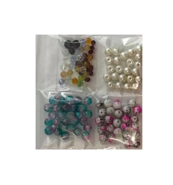 flera sorter mix glaspärlor flerfärg 64 gram
