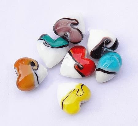 30 lampwork hjärtan