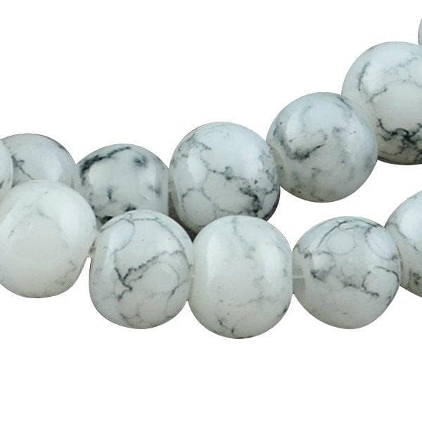 glaspärlor marmor 6 mm rund 99 st