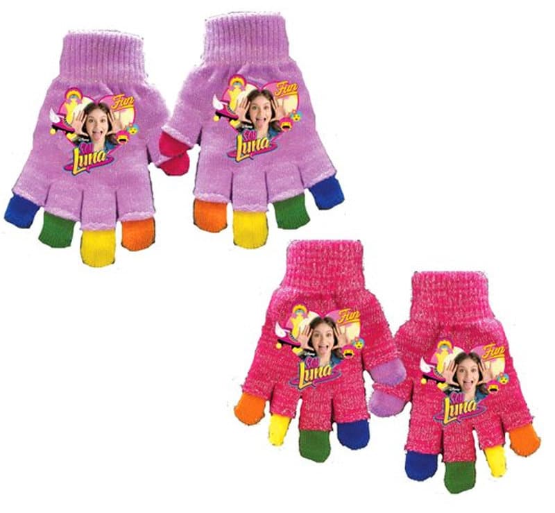 4-Pack 2i1 Fingervantar + Fingerlösa Vantar Soy Luna Rainbow Glitter One Size