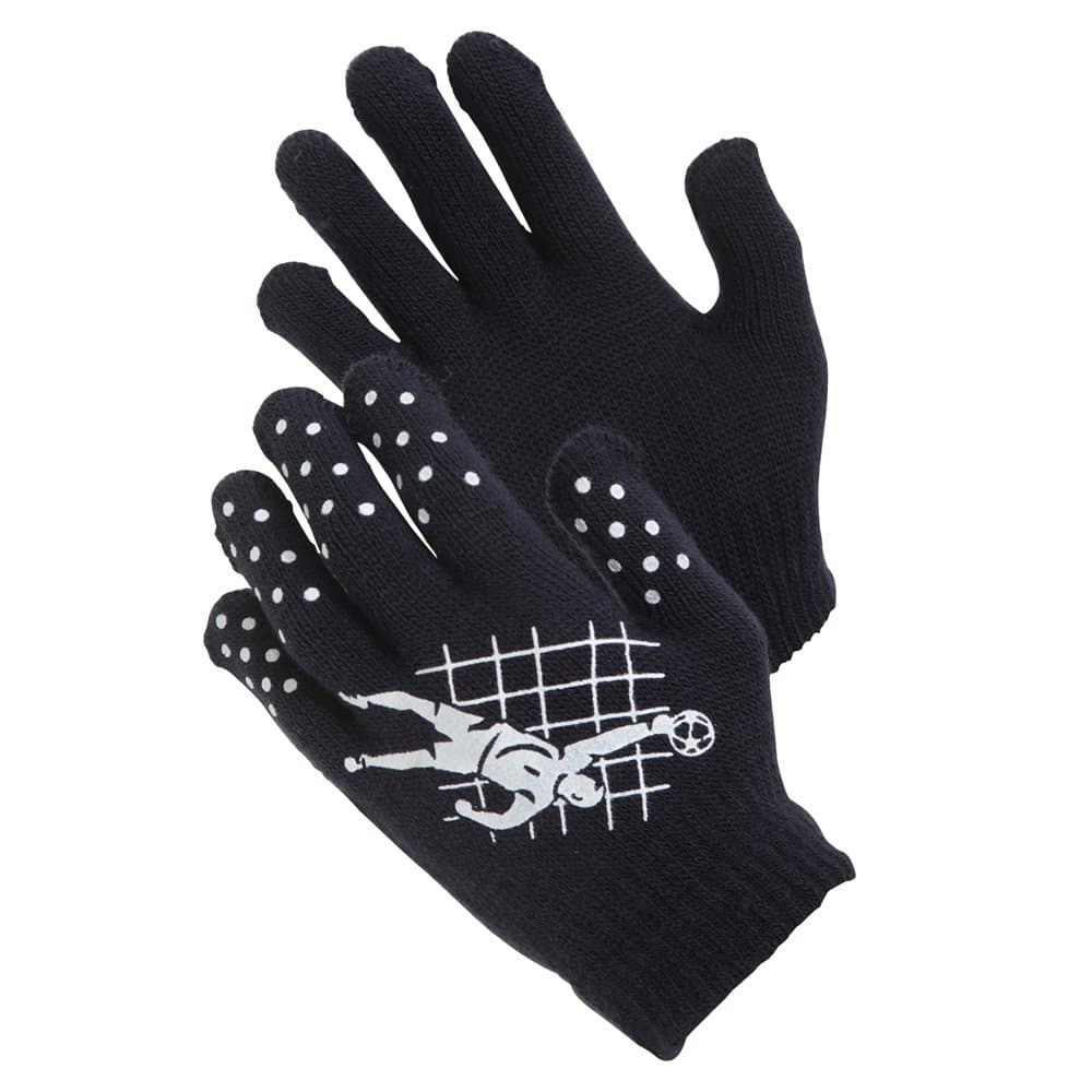 Childrens Boys Football Design Thermal Magic Gripper Gloves