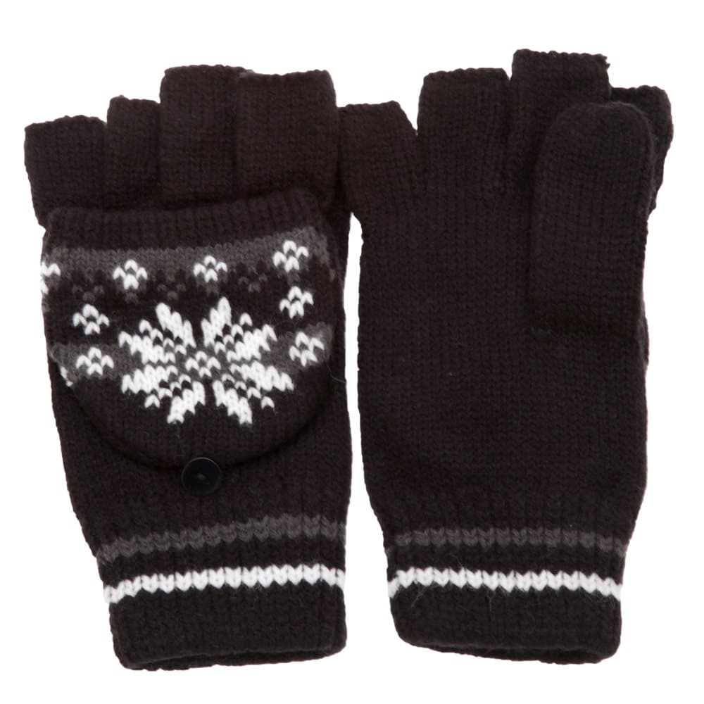 Ladies/Womens Patterned Capped Fingerless Winter Gloves