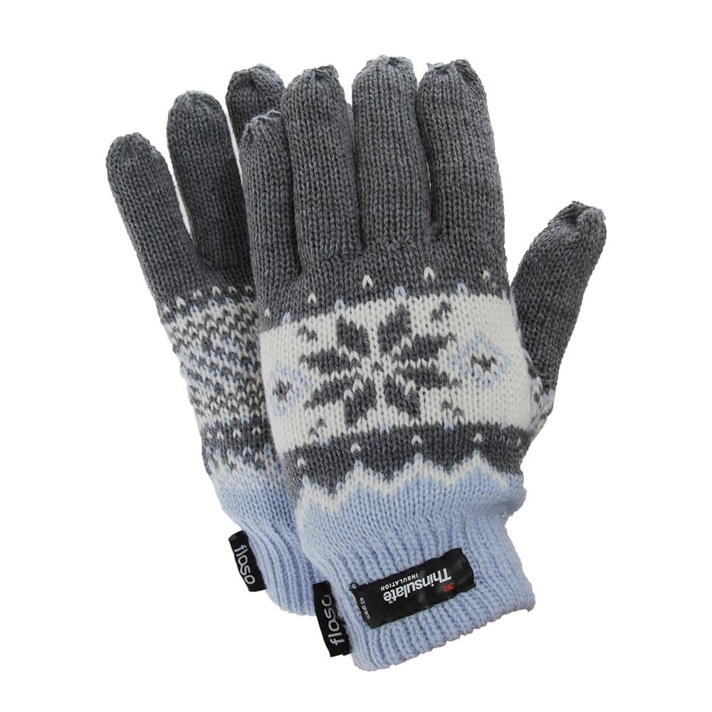 Floso Thinsulate Fairisle Thermal Handskar för damer / kvinnor (3M 40g)
