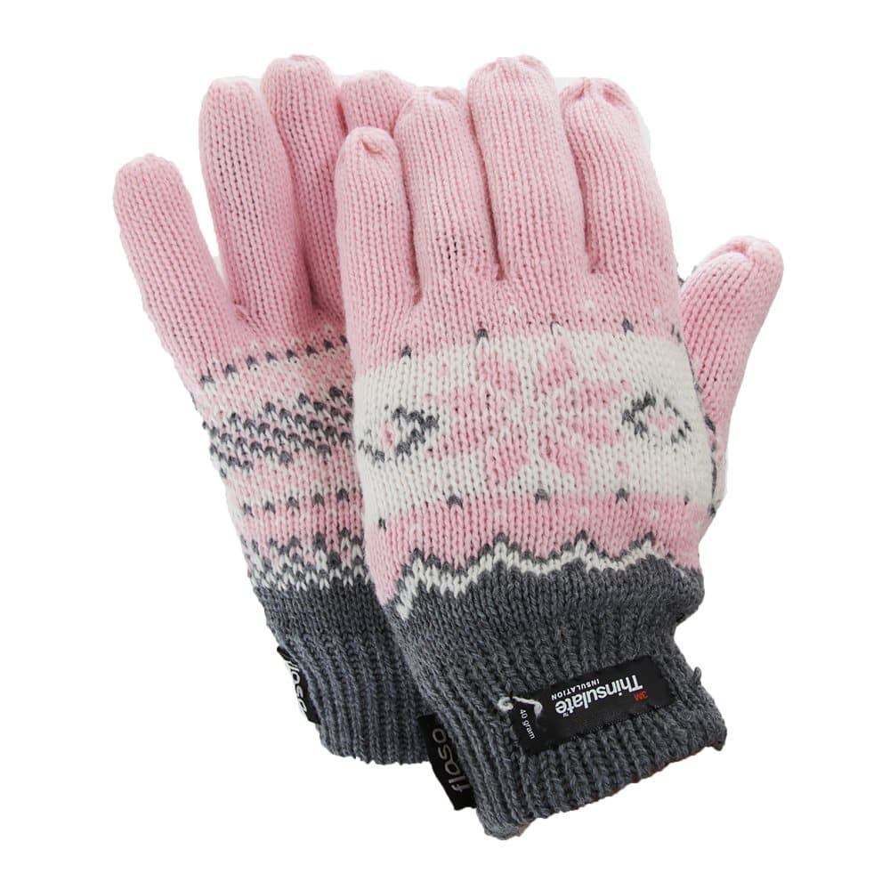 Floso Thinsulate Fairisle Thermal Handskar för damer / kvinnor (3M 40g)
