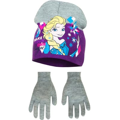 Disney Frozen Childrens Girls Make Your Own Magic Winter Hat And Gloves Set
