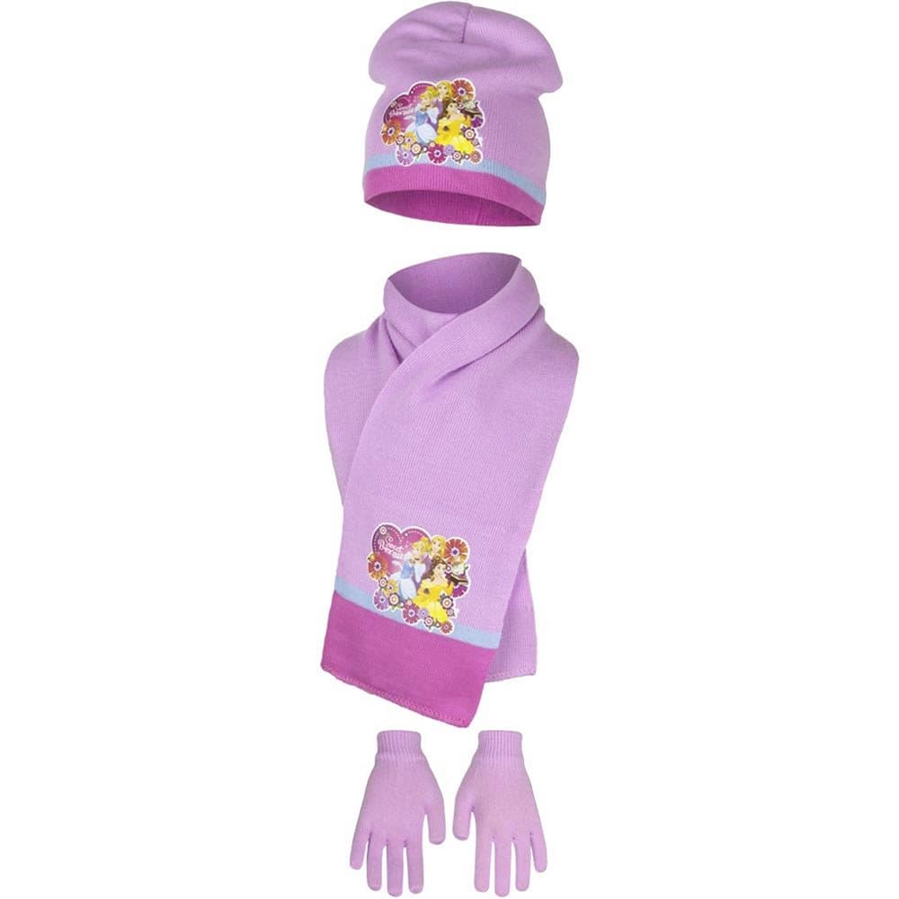 Disney Princess Childrens Girls Sweet Princess Winter Hat, Scarf And Gloves Set