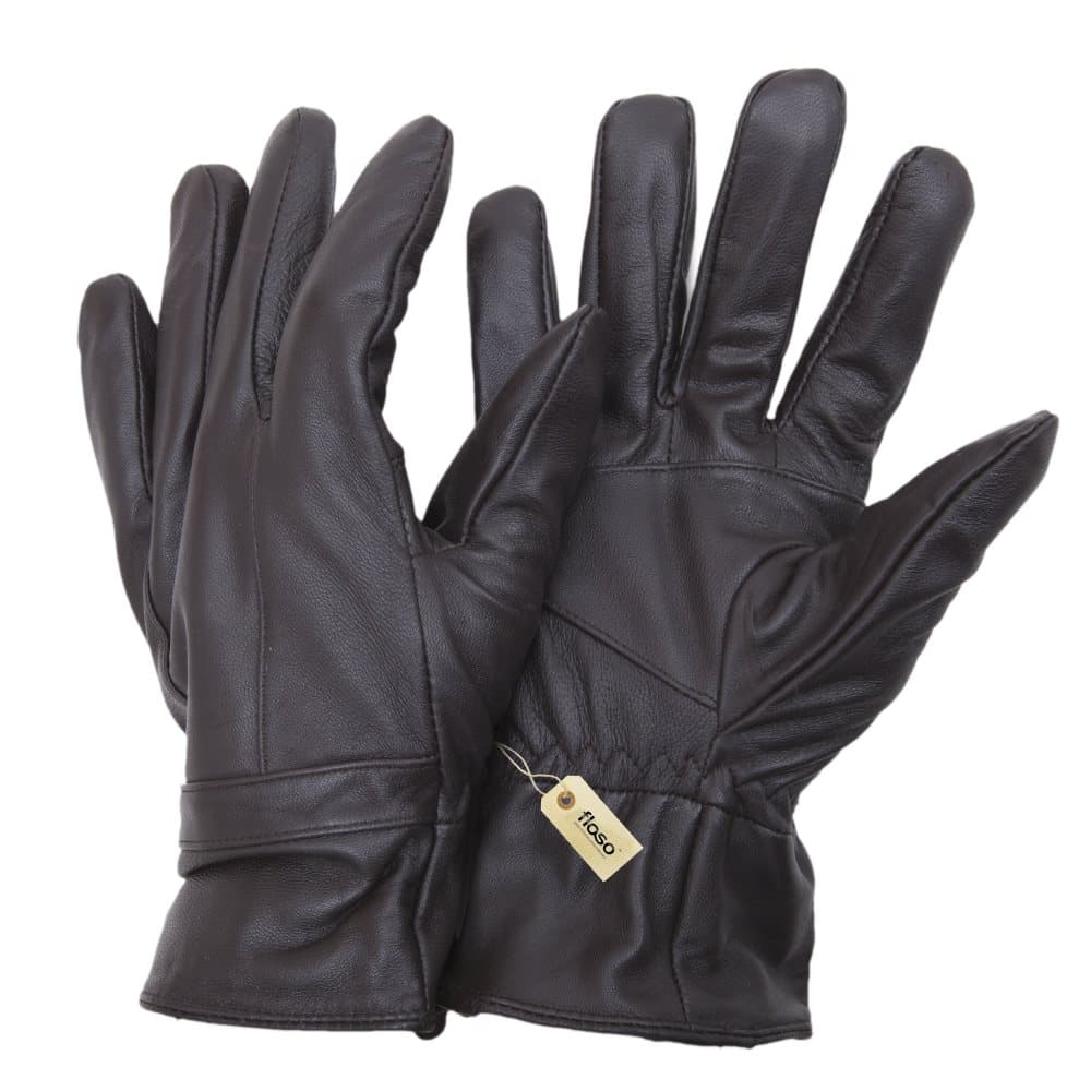 FLOSO Mens Genuine Leather Gloves